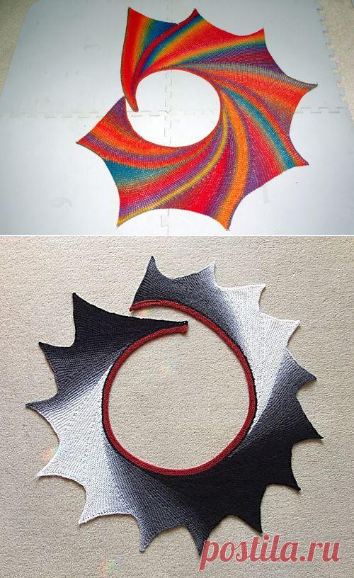 Шаль спицами "Размах крыла"