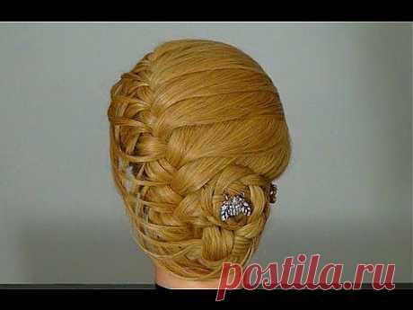 с плетением для длинных волос. Braided hairstyle tutorial - YouTube