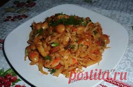 Фасоль с мясом и капустой | Домашняя еда