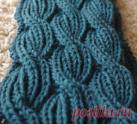 Коса бриошь (brioche) спицами