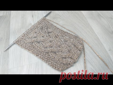 Объемная коса. Ирландский узор спицами. Вязание и описание.