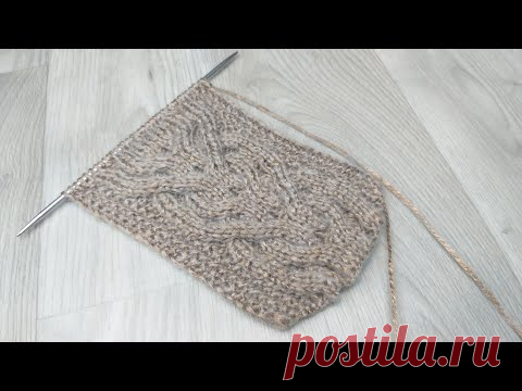 Объемная коса. Ирландский узор спицами. Вязание и описание.
