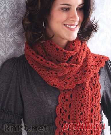 Ажурный шарфик крючком - Шали,шарфы,палантины - Вязание крючком -МАСТЕР-КЛАССЫ ПО РУКОДЕЛИЮ- Страна рукоделия