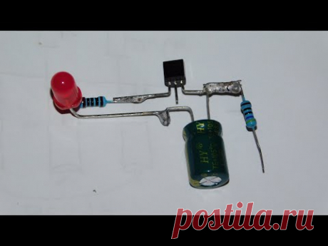 Маячок (мигалка) на транзисторе BC547 .The beacon (flasher) on the BC547 transistor