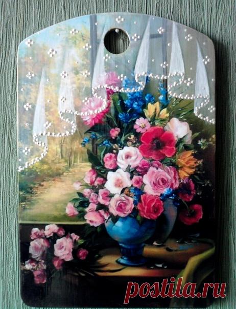 Моя новая коллекция досок. Вживление распечатки, рисование вуали, подрисовка, тонировка.