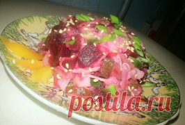 Винегрет с свежим и соленым огурцом