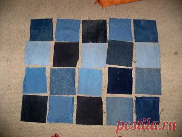 Как сделать джинсовое покрывало