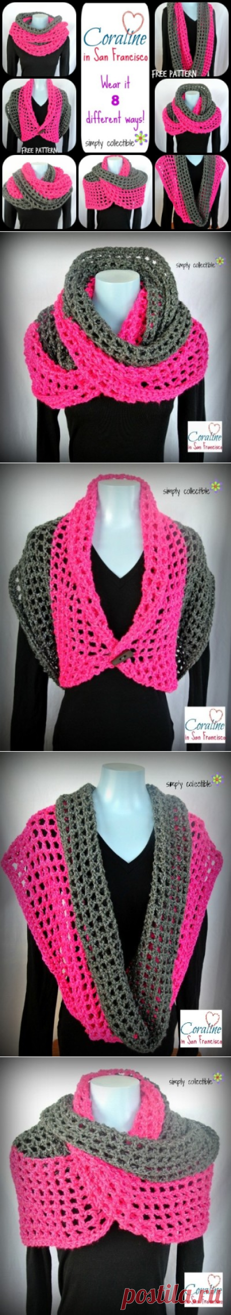 Coraline in San Francisco Cowl Wrap - free crochet pattern &amp;bull; Simply Collectible