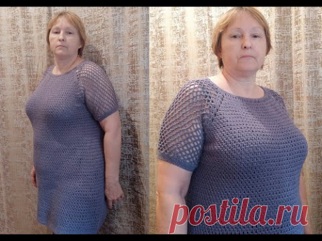 #МК КРЮЧКОМ ЛЕТНЯЯ #ТУНИКА ИЗ ХЛОПКА  или  МАЙКА или   КОФТОЧКА реглансверху
