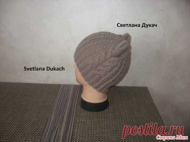 ШАПКА с УШКАМИ спицами