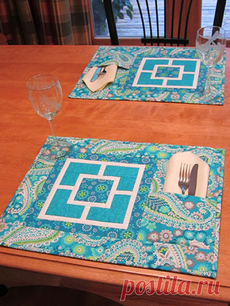 Annie's e-PatternsCentral.com - City Squares Runner & Place Mats