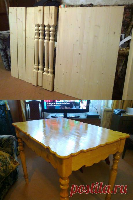 Полный набор: деревянные стол и табуретки