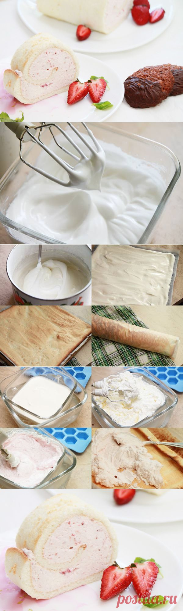 Нежный, лёгкий, по-настоящему летний бисквит со свежей клубникой — Вкусные рецепты