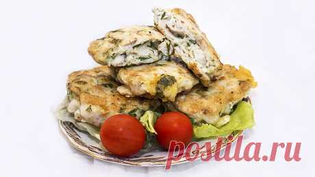 Сочные рубленые котлеты из куриной грудки с сыром и зеленью