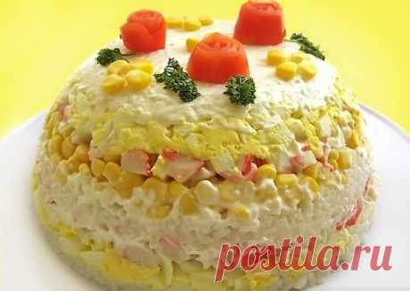 Подборка самых лучших салатов с крабовыми палочками (мясом). Топ- 9
