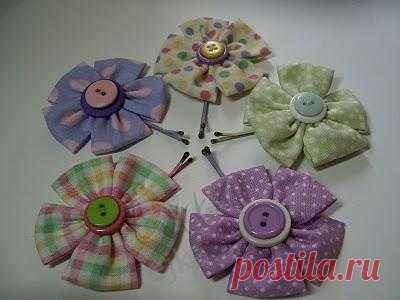 Заколки для девочек своими руками, мастеркласс / Цветы из ткани своими руками и вязанные крючком. Заколки для волос / Ёжка - стихи, загадки, творчество и уроки рисования для детей