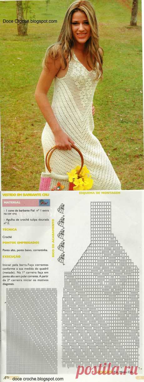 Сарафан (филейное вязание).