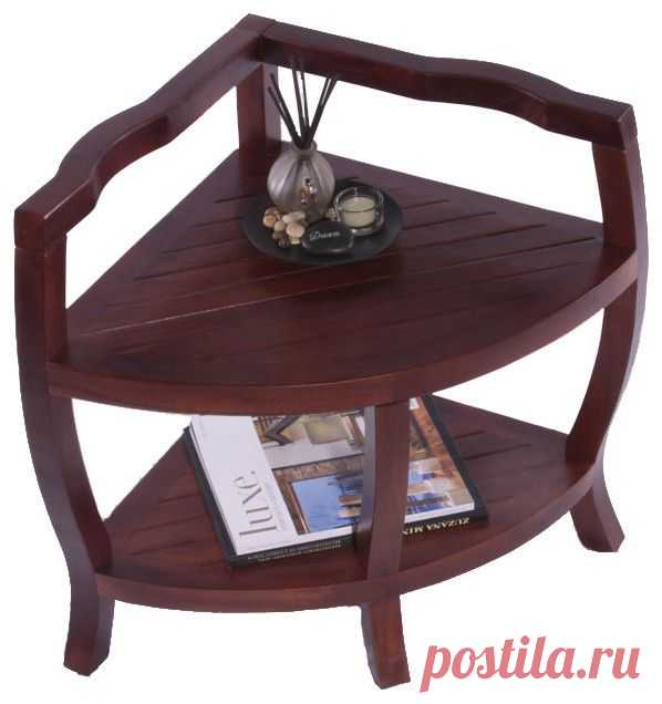 Contemporary Teak Spa Corner Shower Stool w S - Contemporary - Shower Benches & Seats - by ivgStores