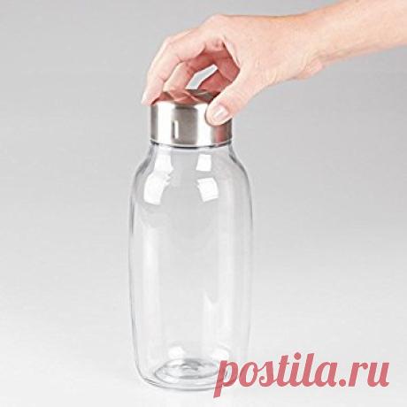 Amazon.com: Интердизайн Онза хранения продуктов питания бутылки с крышкой из нержавеющей стали для кухни, кладовой, шкафа для удержания конфеты, молоко, орехи, соки, сливки - средний: посуда: кухня и столовая
