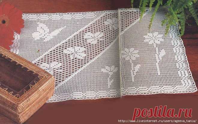 Летнее настроение - салфетка в филейной технике.
