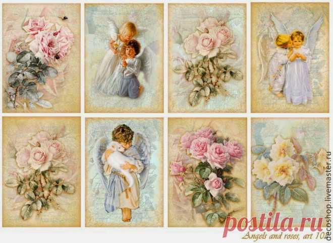 Etiquetas Vintage de Ángeles y Rosas para Imprimir Gratis. | Oh My Bebé!