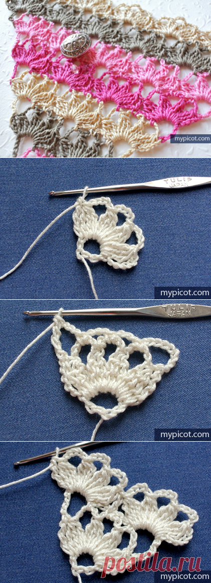 Узор для треугольной шали.МК