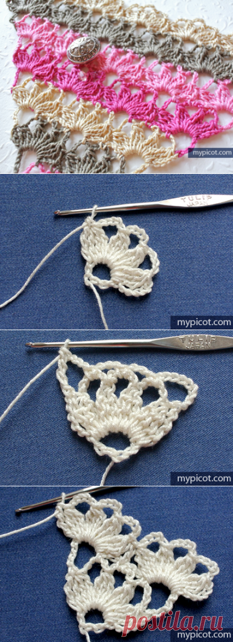 Узор для треугольной шали.МК