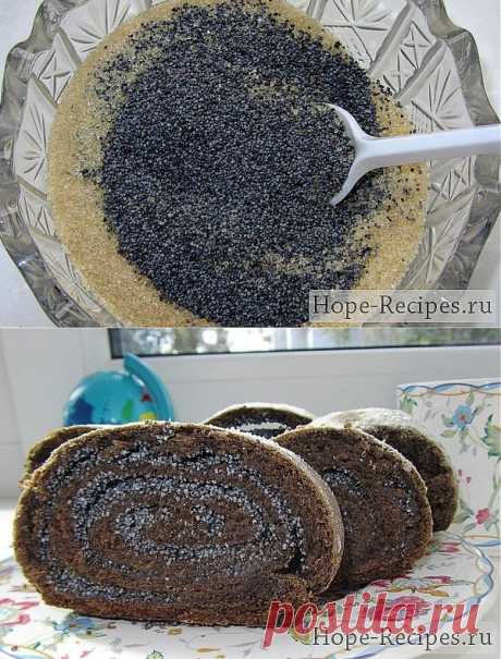 Маковый рулет с шоколадом © Кулинарный блог #Рецепты Надежды