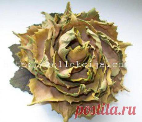 Цветок из осенних листьев | Своими руками
