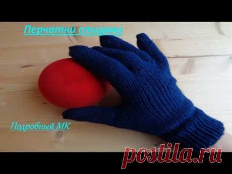 Как связать перчатки спицами подробный мастер класс | gloves knitting