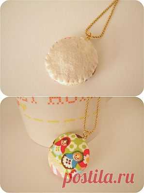 DIY: colar feito com botão forrado | BananaCraft