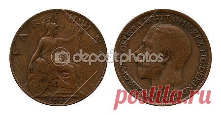 Farthing, Great Britain, Georg Fifth, 1919 — Стоковое фото © Vadim Vyazovikov #40471883
