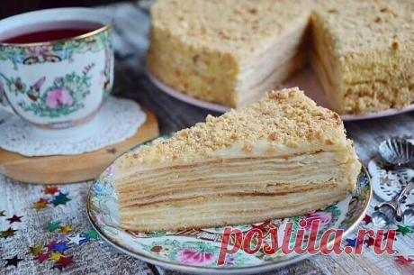 Тортик "Наполеон" 
Гениально-вкусный!
Только для подписчиков "Любимые рецепты!" 

Ингредиенты:

Сливочное масло (в тесто) — 400 г
Яйцо (в тесто) — 1 шт.
Мука (в тесто) — 700 г
Ледяная вода (в тесто) — 150 мл
Соль (в тесто) — 1 щепотка
Молоко (в крем) — 1 л
Сахар (в крем) — 1,5 стак.
Яйцо (в крем) — 2 шт.
Мука (в крем) — 3 ст. л.
Сливочное масло (в крем) — 200 г
Ванильный сахар (в крем) — 5 г

Приготовление:

1. Сливочное масло оставьте на столе, пусть постоит, оно должно б...