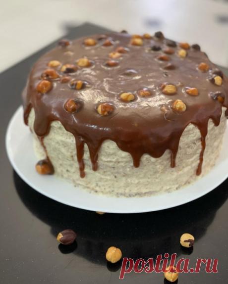 Ореховый торт с карамелью