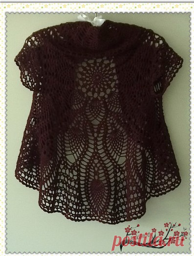 Болеро-медуза крючком со схемами. Связать болеро по кругу |