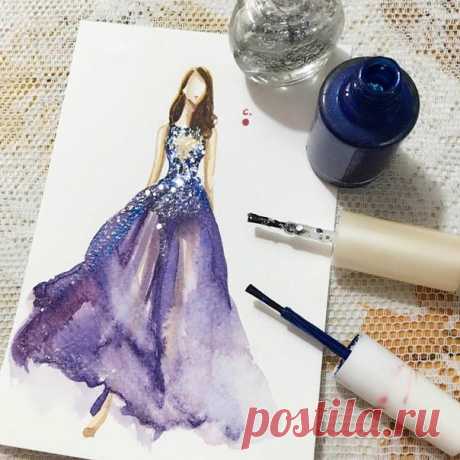 Лак для ногтей в руках художника