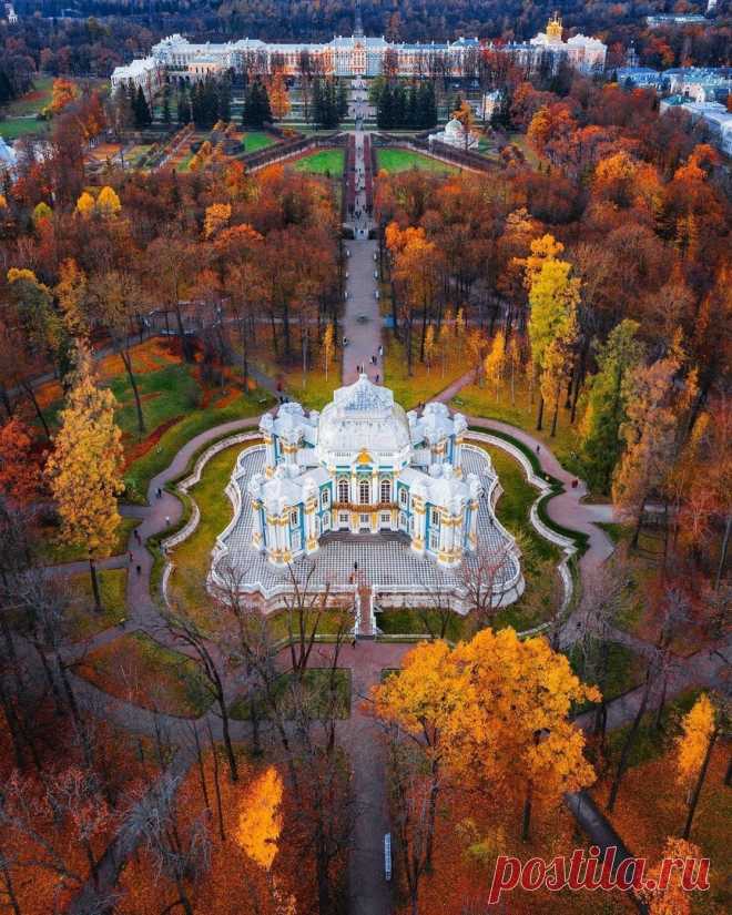 Павильон «Эрмитаж» и Екатерининский дворец. Пушкин.