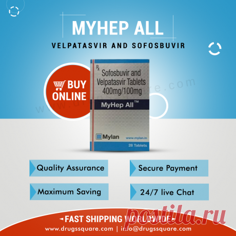 MyHep All Tablet is used for the treatment of chronic hepatitis C virus infection. It contains Sofosbuvir 400mg and Velpatasvir 100mg as active ingredients and is taken orally (1 pill once a day for 12 weeks). MyHep All provides a high cure rate and fewer side effects. Getting rid of hepatitis C reduces your risk of developing complications and improves your quality of life. For more information, read Drugssquare Pharmacy's Blog - https://bit.ly/31uYsEX