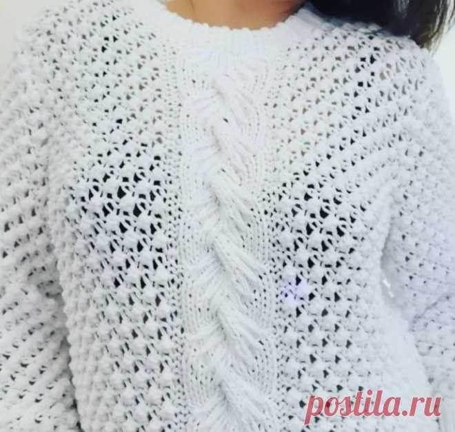 Узор "Турецкая коса", спицами