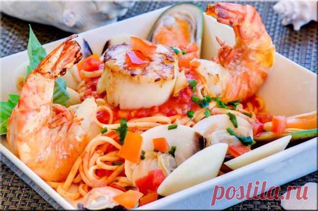 Спагетти с морепродуктами. Суперполезно и фантастически вкусно!