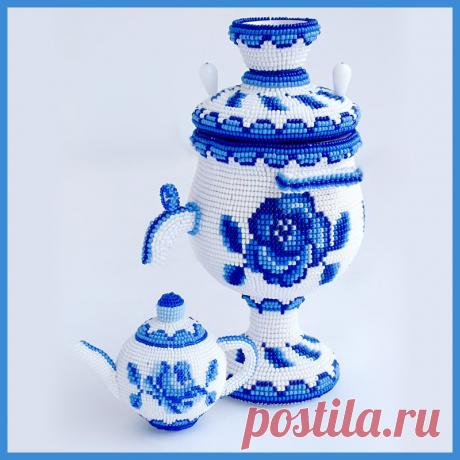 Самовар - сувенир | biser.info - всё о бисере и бисерном творчестве