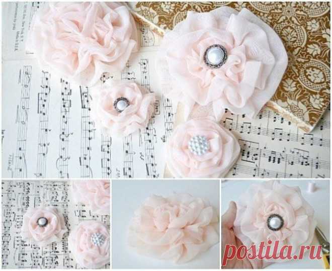 Цветы из ткани: мастер-класс