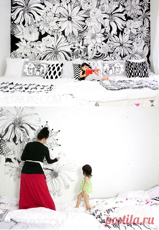 Рисунок на стене своими руками | Дом-Цветник