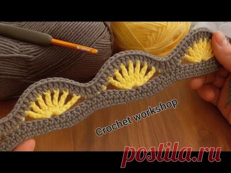 Этот узор — настоящее произведение искусства! Прекрасный узор для вязания крючком на зиму.