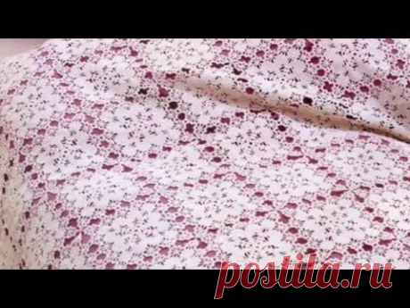 ЧУДЕСНЫЙ МОТИВ КРЮЧКОМ ДЛЯ СКАТЕРТИ ИЛИ ПОКРЫВАЛА. ЧАСТЬ 1