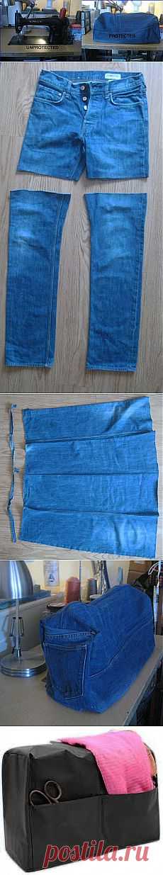 Чехол для швейной машинки из джинсовых штанов. ~ Для вдохновения