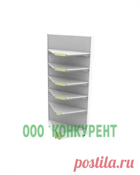 Металлический стеллаж пристенный угловой (внутренний) без фриза