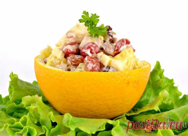 Салат с курицей и апельсинами фото рецепт приготовления