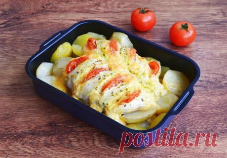 Куриная грудка " Гармошка" с картофелем