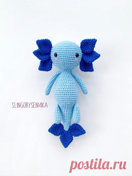 PDF Аксолотль Павел крючком. FREE crochet pattern; Аmigurumi toy patterns. Амигуруми схемы и описания на русском. Вязаные игрушки и поделки своими руками #amimore - аксолотль из обычной пряжи, амфибия.